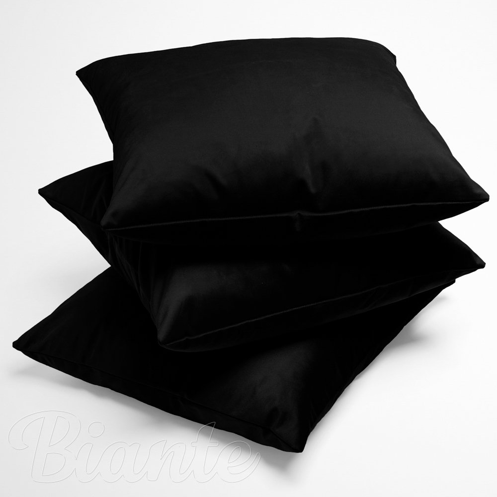 Sametový povlak na polštář Velvet Premium SVP-041 Černý - detail 1 - Biante.cz Sametový povlak na polštář Velvet Premium SVP-041 Černý - detail 1 - Biante.cz