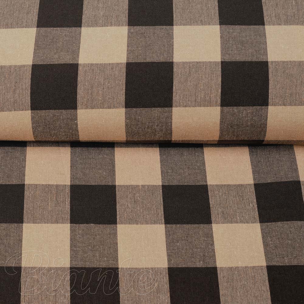 Bavlněná látka Olivia OL-017 Hnědo-béžová kostka velká - šířka 150 cm - detail 2 - Biante.cz