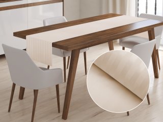 Damaškový behúň na stôl Atlas Grádl béžové pásiky 2 cm DM-018 - Biante.sk