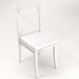 Teflónový štvorcový podsedák TF-115 Farebné tulipániky na bielom - 38x38x3 cm - detail 1 - Biante.sk