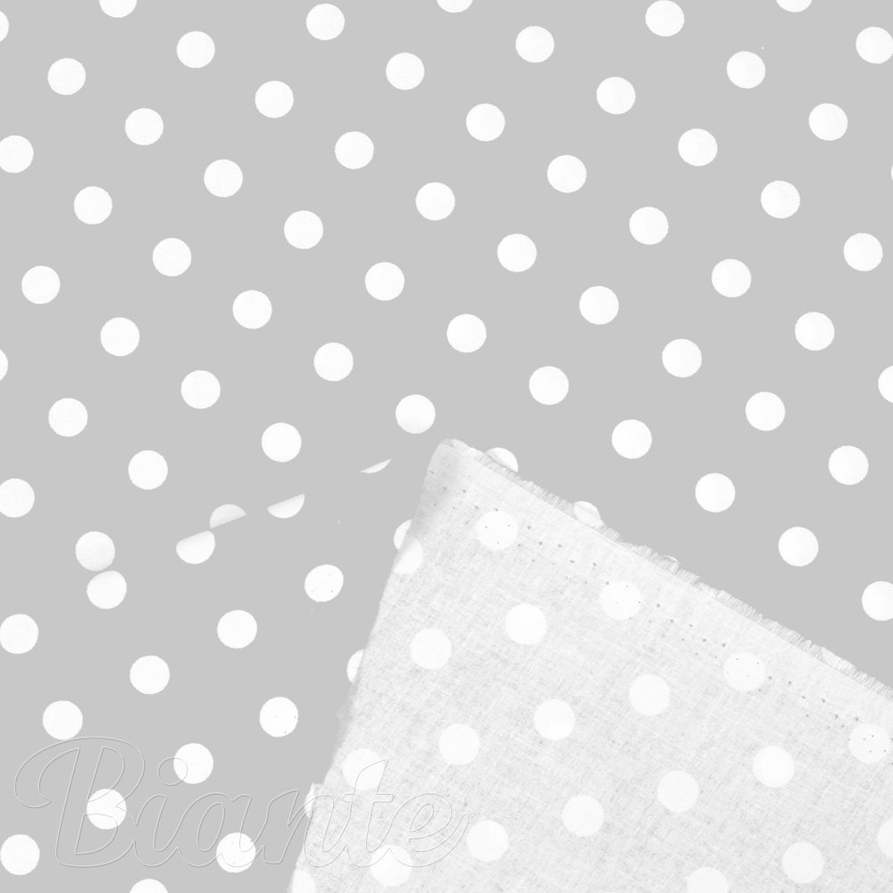 Bavlněná látka/plátno Sandra SA-676 Bílé puntíky na světle šedém - šířka 140 cm - detail 4 - Biante.cz