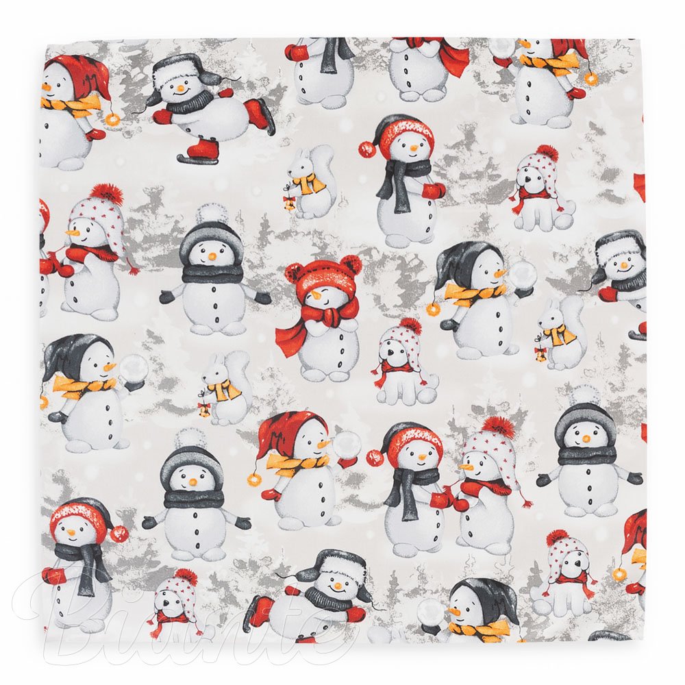 Dětský bavlněný šátek Sandra SA-661 Sněhuláci na světle šedém - detail 2 - Biante.cz