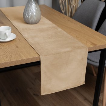 Sametový běhoun na stůl Velvet Premium SVP-006 Pískově béžový - Biante.cz