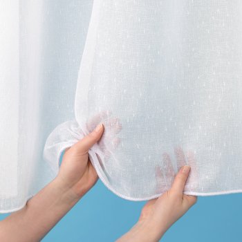 Záclona - bílý režný vzor s nopky a olůvkem ZAC-033 výška 325 cm