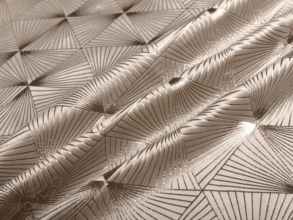 Sametová látka Isabela IBL-010 Rose Gold trojúhelníky na krémovém - šířka 280 cm - detail 4 - Biante.cz Sametová látka Isabela IBL-010 Rose Gold trojúhelníky na krémovém - šířka 280 cm - detail 4 - Biante.cz