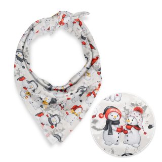 Dětský bavlněný šátek Sandra SA-661 Sněhuláci na světle šedém - Biante.cz Dětský bavlněný šátek Sandra SA-661 Sněhuláci na světle šedém - Biante.cz