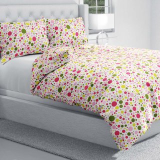 Bavlněné ložní povlečení Sandra SA-209 Růžové a žluté puntíky na bílém - detail 1 - Biante.cz Bavlněné ložní povlečení Sandra SA-209 Růžové a žluté puntíky na bílém - detail 1 - Biante.cz