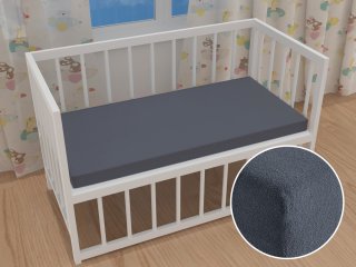 Dětské froté napínací prostěradlo do postýlky FR-029 Antracitově šedé - Biante.cz Dětské froté napínací prostěradlo do postýlky FR-029 Antracitově šedé - Biante.cz