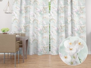 Dekoračný záves na mieru PM-019 Orchidey na svetlo zelenom - Biante.sk Dekoračný záves na mieru PM-019 Orchidey na svetlo zelenom - Biante.sk