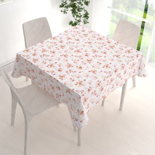 Bavlněný čtvercový ubrus Sandra SA-304 Oranžovo žluté růžičky na bílém - detail 1 - Biante.cz Bavlněný čtvercový ubrus Sandra SA-304 Oranžovo žluté růžičky na bílém - detail 1 - Biante.cz