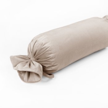Sametový polštář válec bonbon Velvet Premium SVP-020 Béžový - Biante.cz