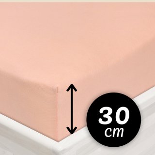 Jersey napínacie prestieradlo na vysoký matrac JR-005 Svetlo broskyňové - Biante.sk