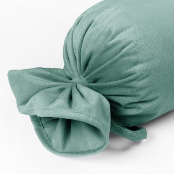 Sametový polštář válec bonbon Velvet Premium SVP-048 Pastelová ledově zelená - detail 1 - Biante.cz