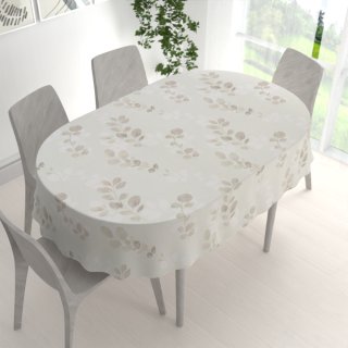 Bavlněný oválný ubrus Sandra SA-681 Eukalyptové listy na světlém pastelově zeleném - detail 1 - Biante.cz Bavlněný oválný ubrus Sandra SA-681 Eukalyptové listy na světlém pastelově zeleném - detail 1 - Biante.cz