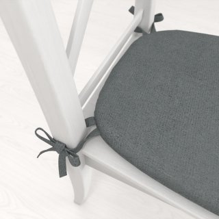 Oblý podsedák z imitace broušené kůže Alcantara ALC-019 Antracitově šedý - 39x37x3 cm - detail 1 - Biante.cz