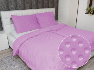 Hrejivé posteľné obliečky Minky TOP 3D bodky MKP-053 Fialová lila - Biante.sk