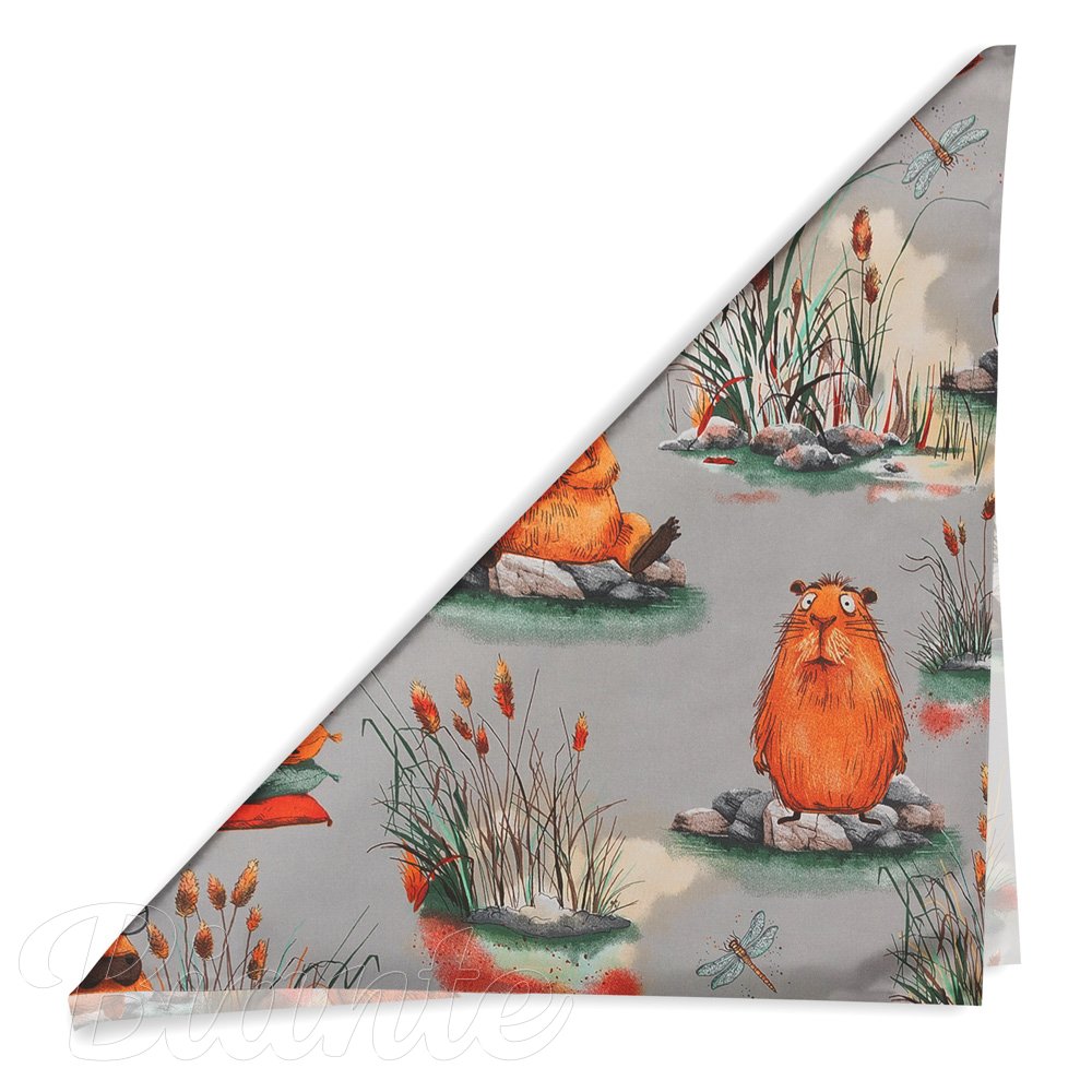 Dětský bavlněný šátek Sandra SA-711 Kapybary na šedém - detail 1 - Biante.cz