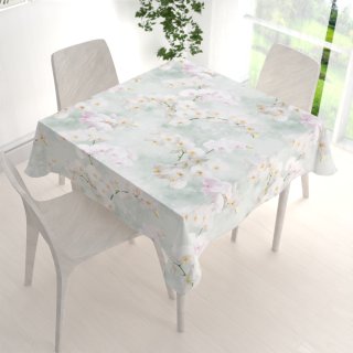 Dekorační čtvercový ubrus PM-019 Orchideje na světle zeleném - detail 1 - Biante.cz