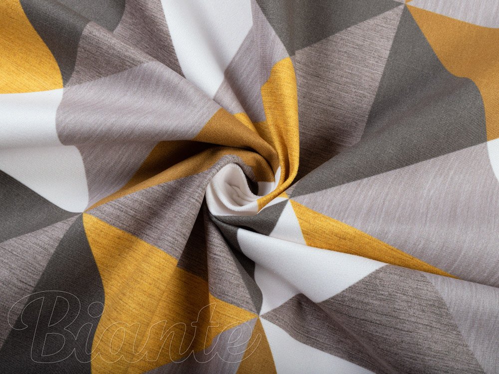 Sametová látka Tamara TMR-020 Žluto-šedobéžové trojúhelníky - šířka 150 cm - detail 1 - Biante.cz Sametová látka Tamara TMR-020 Žluto-šedobéžové trojúhelníky - šířka 150 cm - detail 1 - Biante.cz
