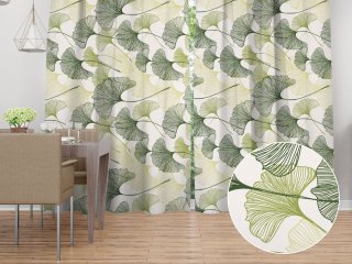 Bavlněný závěs Sandra SA-576 Zelené Ginkgo listy na bílém - Biante.cz Bavlněný závěs Sandra SA-576 Zelené Ginkgo listy na bílém - Biante.cz
