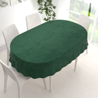 Zamatový oválny obrus Velvet Prémium SVP-012 Zelený - detail 1 - Biante.sk Zamatový oválny obrus Velvet Prémium SVP-012 Zelený - detail 1 - Biante.sk