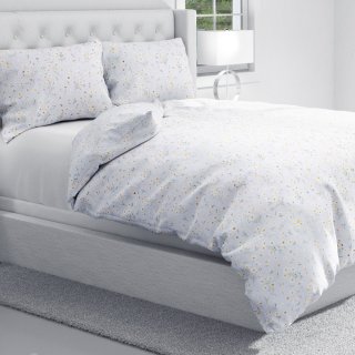 Bavlněné ložní povlečení Sandra SA-617 Kopretinky na světle modrém - detail 1 - Biante.cz