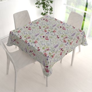 Dekorační čtvercový ubrus PML-098 Luční květiny na smetanovém - detail 1 - Biante.cz