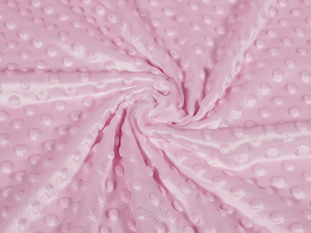 Dětská látka Minky 3D puntíky MKP-049 Světle fialovorůžová - šířka 150 cm - detail 1 - Biante.cz