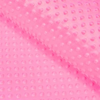 Dětská látka Minky 3D puntíky MKP-012 Sytě růžová - šířka 150 cm
