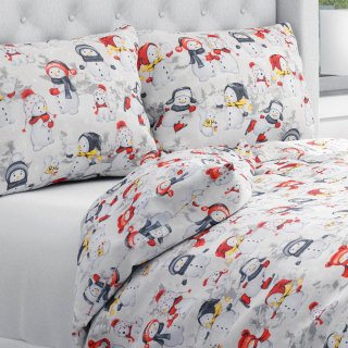 Bavlněné ložní povlečení Sandra SA-661 Sněhuláci na světle šedém - Biante.cz Bavlněné ložní povlečení Sandra SA-661 Sněhuláci na světle šedém - Biante.cz
