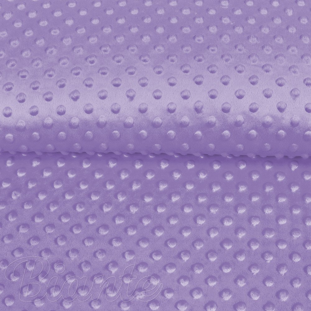Dětská látka Minky TOP 3D puntíky MKP-058 Fialová - šířka 170 cm - detail 4 - Biante.cz