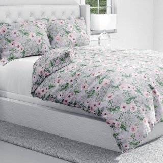 Bavlněné ložní povlečení Sandra SA-178 Kvetoucí růže na šedém - detail 1 - Biante.cz