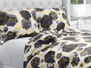 Bavlnené posteľné obliečky Sandra SA-568 Sivo-modrofialové mramorové hexagóny na bielom - Biante.sk Bavlnené posteľné obliečky Sandra SA-568 Sivo-modrofialové mramorové hexagóny na bielom - Biante.sk