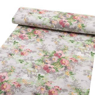 Bavlněná látka/plátno Sandra SA-704 Malované růžovo-červené květy na šedém - šířka 220 cm - detail 1 - Biante.cz Bavlněná látka/plátno Sandra SA-704 Malované růžovo-červené květy na šedém - šířka 220 cm - detail 1 - Biante.cz