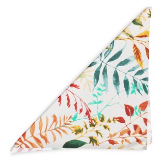 Bavlnená šatka Sandra SA-712 Jesenné vetvičky s listami na bielom - detail 1 - Biante.sk