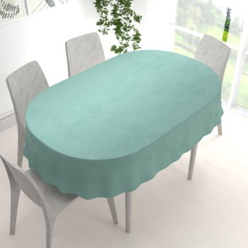 Velký sametový oválný ubrus Velvet Premium SVP-048 Pastelová ledově zelená - detail 1 - Biante.cz Velký sametový oválný ubrus Velvet Premium SVP-048 Pastelová ledově zelená - detail 1 - Biante.cz