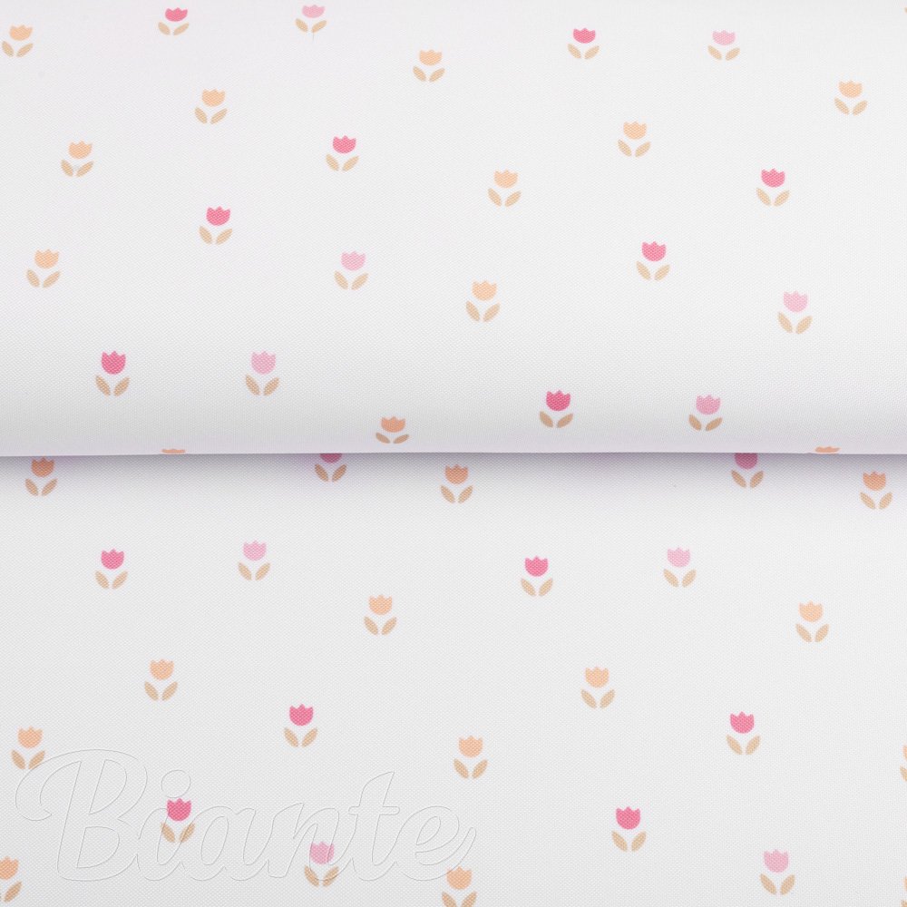 Teflonová látka na ubrusy TF-115 Barevné tulipánky na bílém - šířka 155 cm - detail 6 - Biante.cz