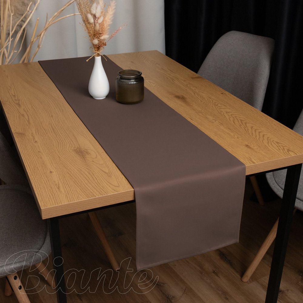 Dekorační běhoun na stůl BKS-409 Čokoládově hnědý - detail 1 - Biante.cz
