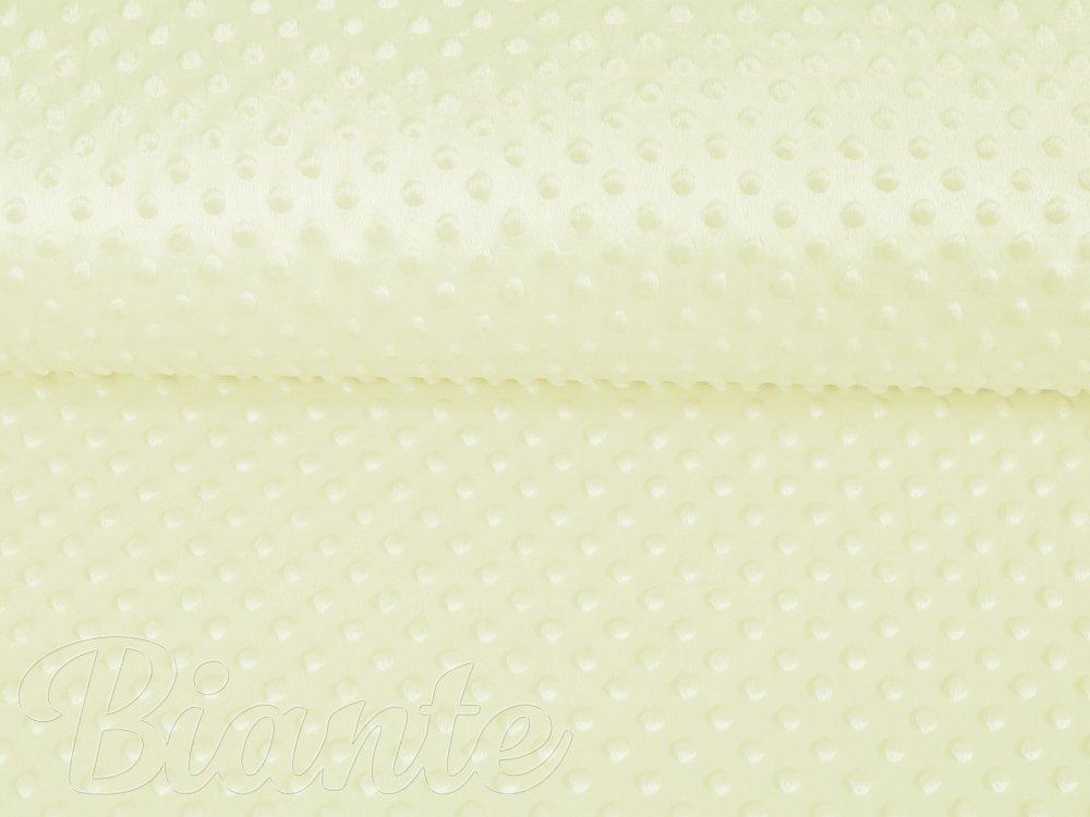 Dětská látka Minky 3D puntíky MKP-043 Pastelově žlutozelená - šířka 150 cm - detail 4 - Biante.cz