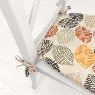 Oblý podsedák PML-072 Jesenné listy na krémovom - 39x37x3 cm - detail 1 - Biante.sk