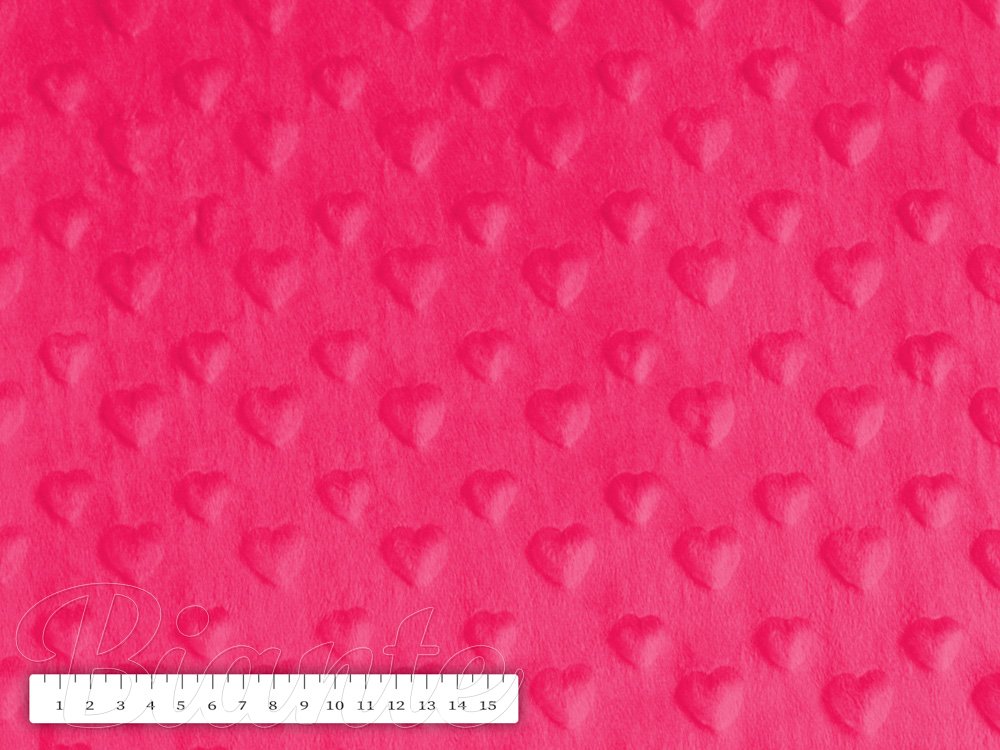 Dětská látka Minky 3D srdíčka MKS-009 Fuchsiová - šířka 150 cm - detail 2 - Biante.cz Dětská látka Minky 3D srdíčka MKS-009 Fuchsiová - šířka 150 cm - detail 2 - Biante.cz
