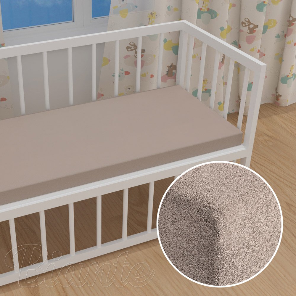 Dětské froté napínací prostěradlo do postýlky FR-027 Šedohnědé - Biante.cz