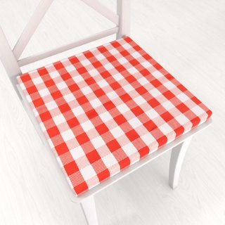 Teflónový štvorcový podsedák TF-071 Čeveno-biela kocka - 38x38x3 cm - Biante.sk