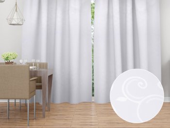 Dekorační závěs TF-100 Bílé ornamenty s lístky - Biante.cz