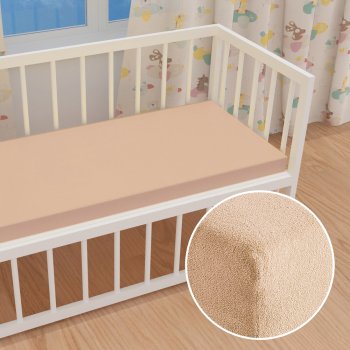 Detské froté napínacie prestieradlo do postieľky FR-033 Béžové - Biante.sk