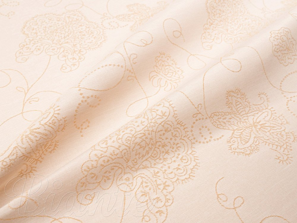 Teflonová látka na ubrusy TF-099 Zlaté květované ornamenty na béžovém - šířka 180 cm - detail 2 - Biante.cz Teflonová látka na ubrusy TF-099 Zlaté květované ornamenty na béžovém - šířka 180 cm - detail 2 - Biante.cz