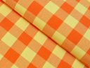 Bavlnená látka Olivia OL-003 Oranžovo-žltá kocka veľká - šírka 150 cm - Biante.sk