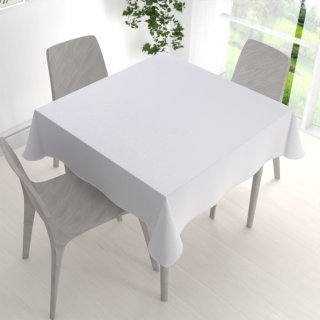 Teflonový čtvercový ubrus TF-078 Ornamenty - studená bílá - detail 1 - Biante.cz