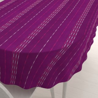 Bavlněný oválný ubrus Olivia OL-002 Proužky na fialovém - Biante.cz