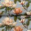 Bavlněná látka/plátno Sandra SA-545 Květy magnolie na šedomodrém - šířka 160 cm - detail 2 - Biante.cz
